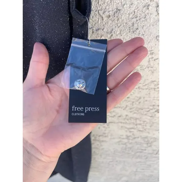 NWT Women's Free Press Sleeveless Sparkly Grey Dress  - Medium - Picture 6 of 7